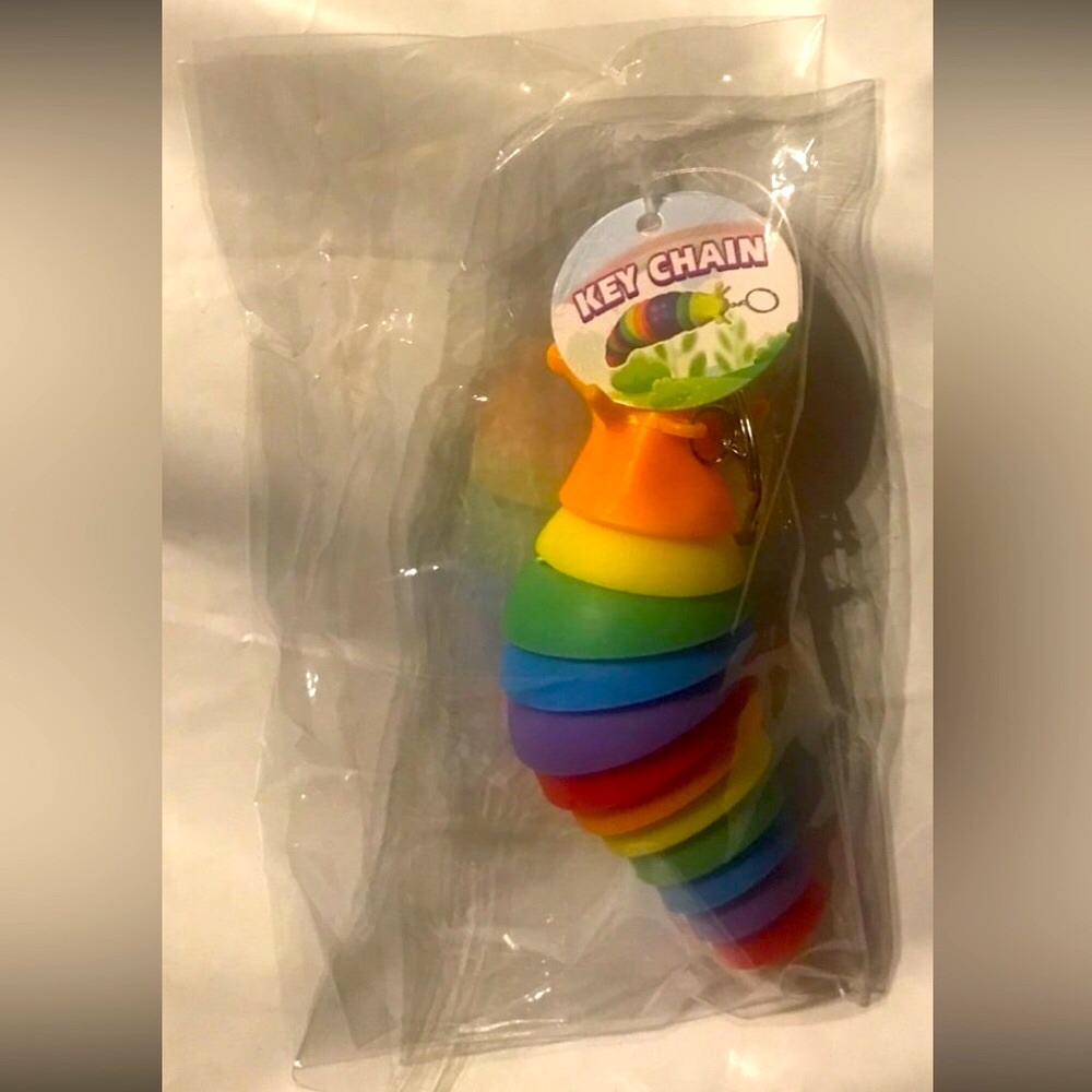 Rainbow Caterpillar Keychain